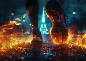 Running with fire - Olympic game 2024