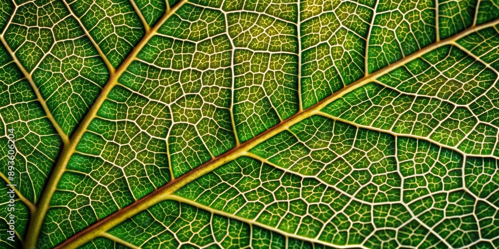 Poster intricate leaf texture pattern showcasing delicate veins and cells in magnificent detail, perfect as