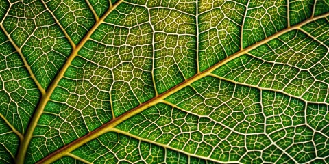Obraz premium Intricate leaf texture pattern showcasing delicate veins and cells in magnificent detail, perfect as a natural background or design element in high-resolution macro photography.