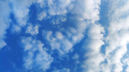 Beautiful timeline of white clouds in the blue sky