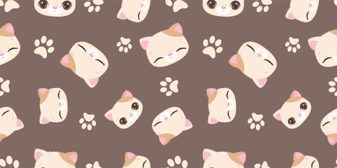 Cute baby animals seamless pattern