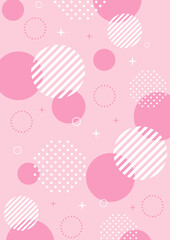 幾何学　メンフィス　背景　POP　水玉　キラキラ　ピンク　縦長