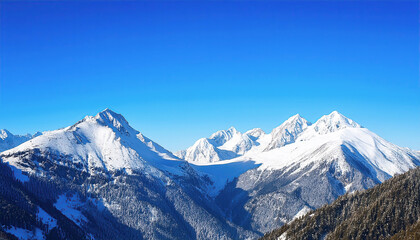 Fototapeta premium Snow covered mountains in winter