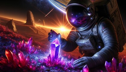 Alien Crystal Landscape Exploration