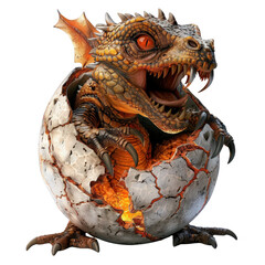 Fototapeta premium Dragon Hatching from an Egg