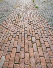 Fototapeta premium Close-Up of Brick Road Paving Texture