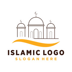 Mosque vector icon illustration design template