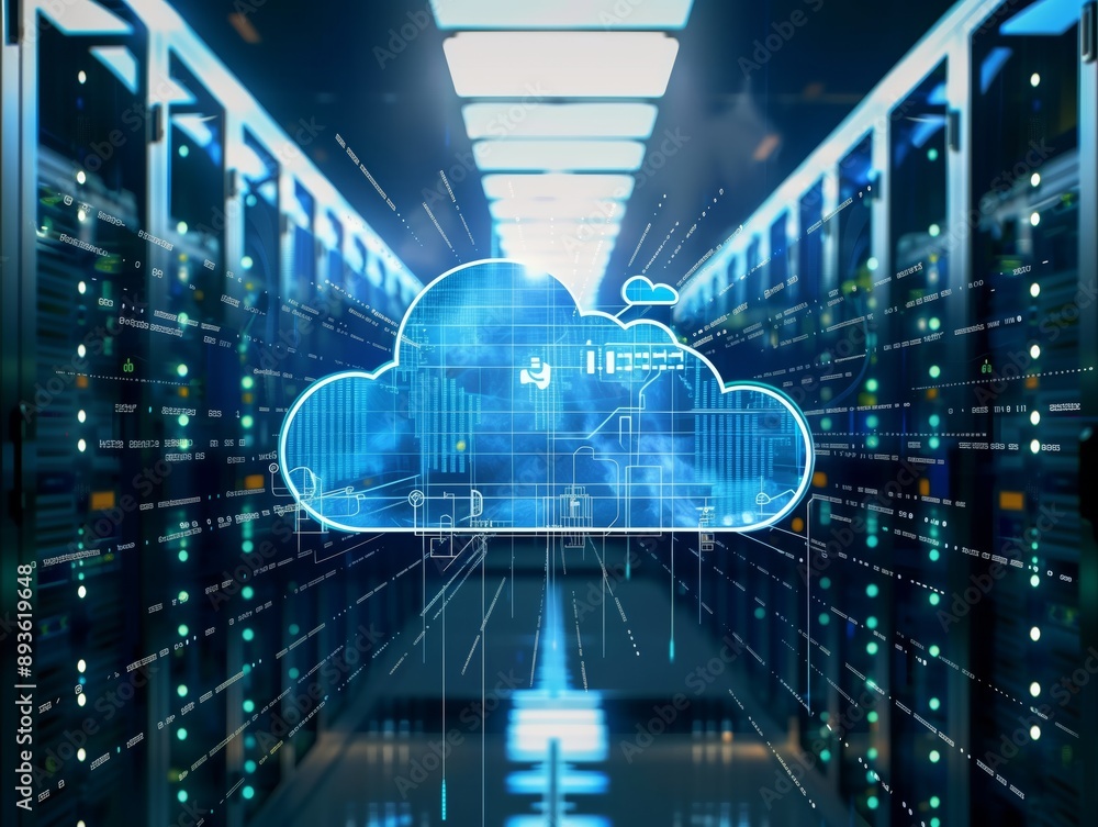 Poster cloud computing data center technology.