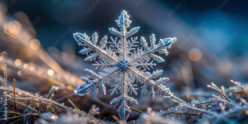 Poster delicate, intricate patterns and frosty crystalline structures shimmer in a mesmerizing dance across