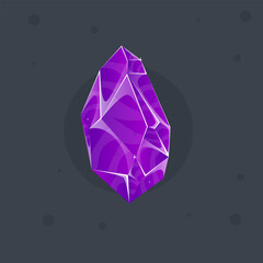 Purple Crystal Gem Magic Esoteric Icon Isolated Vector Design