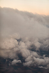 Views of clouds and clearings from a plane Madrid - Paris