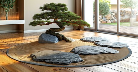 Zen-Inspired Bonsai Garden Table