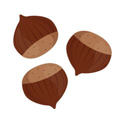 chestnut flat vector illustration logo icon clipart