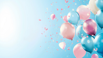 Fototapeta premium Balloons. Background Blue pink