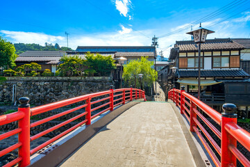 岐阜県　郡上八幡の町並み　宗祇水