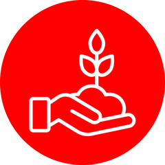 Sustainable Vector Line White Circle Red