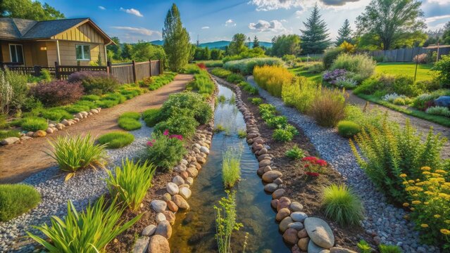 permaculture swale system for water conservation