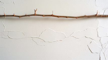Minimalist Branch Wall Art Displaying Unique Texture and Neutral Colors for Modern Home Decor