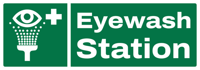 ISO emergency and first aid safety signs text variation_eyewash station size 1/2 a4,a3,a2,a1	

