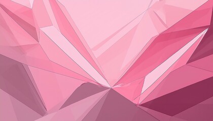 Fototapeta premium Aesthetic geometric ice crystal shapes 3D background, light pink color. Technology presentation template. Generative AI
