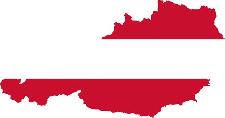 Austria Map Flag Vector Png Transparent Background Editable