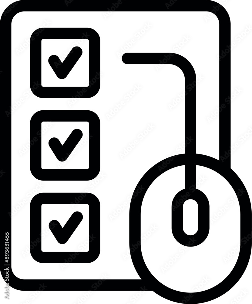 Poster computer mouse is clicking on a list of checked checkboxes
