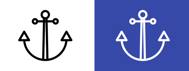 Anchor icon logo sign set vector outline