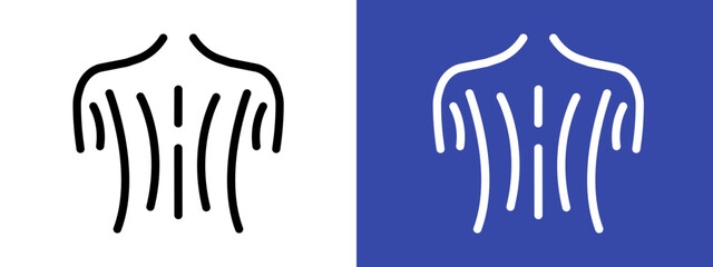 Back massage icon logo sign set vector outline