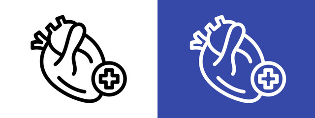 Cardiology icon logo sign set vector outline