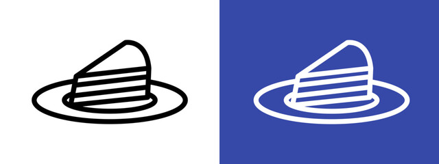 Cheesecake icon logo sign set vector outline