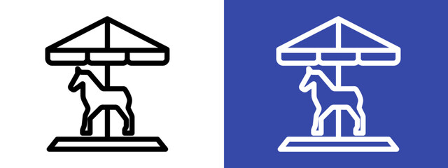 Carousel icon logo sign set vector outline