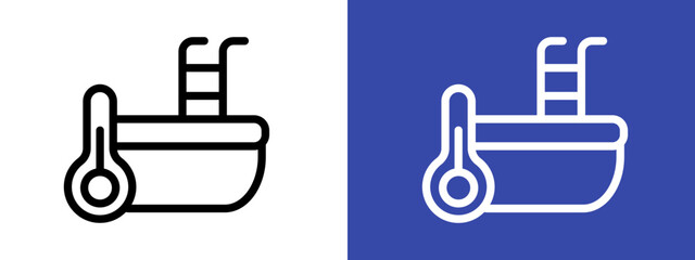 Cold plunge icon logo sign set vector outline