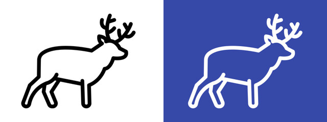 Deer animal icon logo sign set vector outline