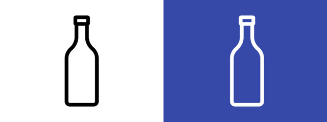 Glass bottle icon logo sign set vector outline