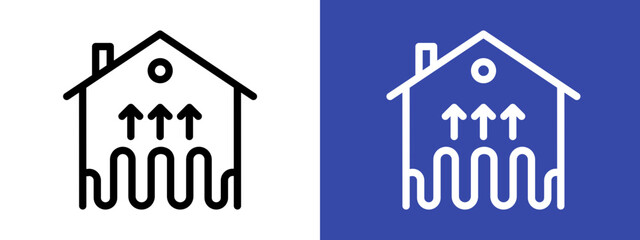 House heating icon logo sign set vector outline