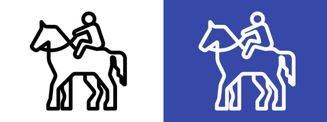 horse Ride icon logo sign set vector outline