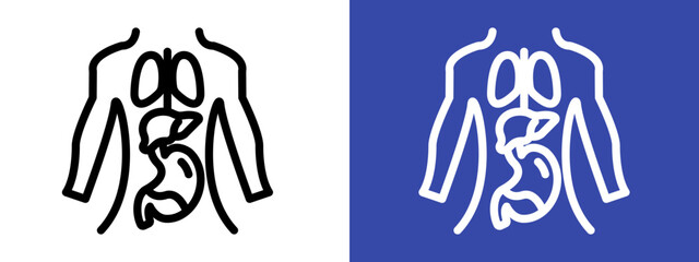 human body anatomy icon logo sign set vector outline