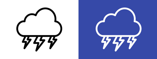Lightning icon logo sign set vector outline