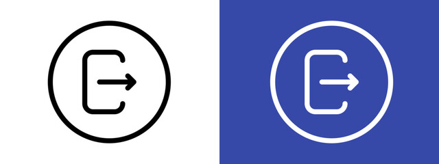 Logout icon logo sign set vector outline