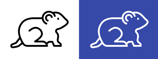 Mouse animal icon logo sign set vector outline