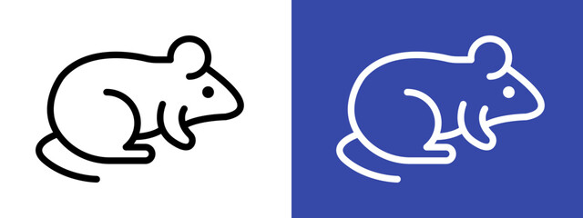 mouse animal icon logo sign set vector outline