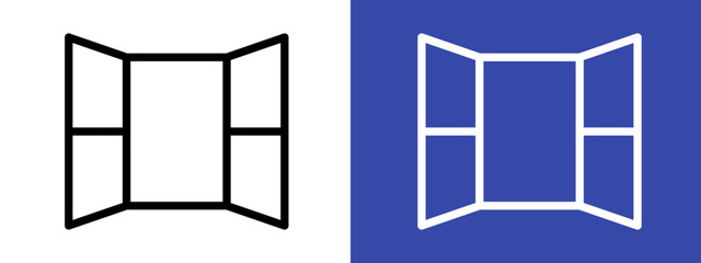 Open windows icon logo sign set vector outline