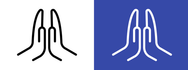 Pray icon logo sign set vector outline