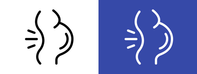 Pregnant woman backache icon logo sign set vector outline