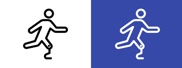 Prosthetic leg icon logo sign set vector outline