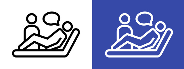 psychologist and patient icon logo sign set vector outline