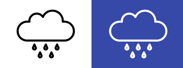 Rain icon logo sign set vector outline