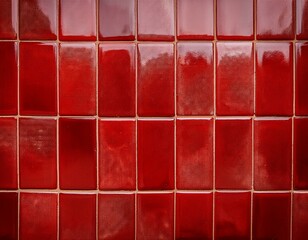 Red ceramic tile background. Old vintage ceramic tiles in red to decorate the kitchen or bathroom