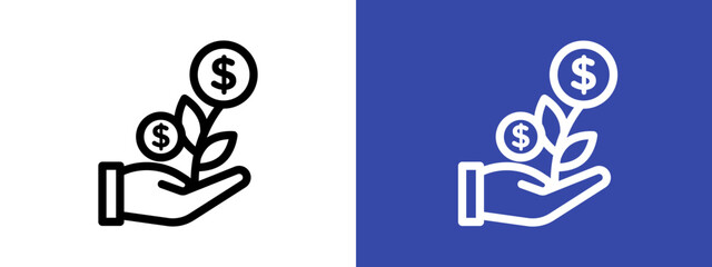 Seed money icon logo sign set vector outline