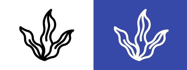 Seaweed icon logo sign set vector outline